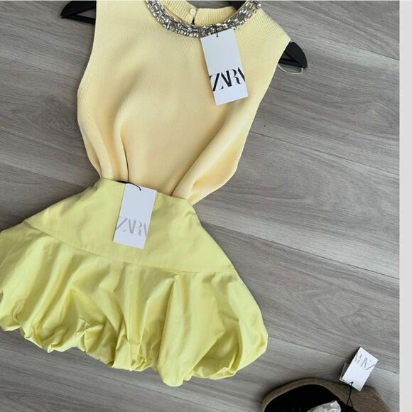 ZARA JEWEL PLAIN KNIT TOP - Picture 2 of 10